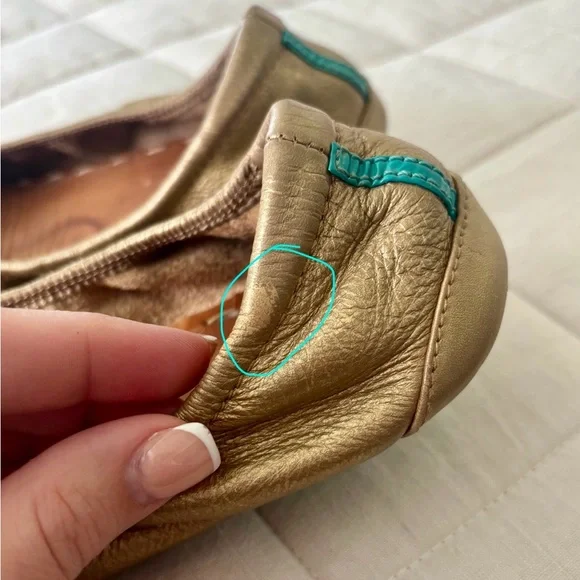 Tieks Metallic Gold Ballet Flats - Picture 6 of 13